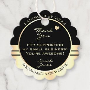 Luxueuze Gold- en zwarte-kleurenverpakking Harteli Bedankjes Labels