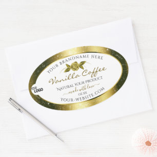 Luxueuze Gold Glitter White Product Labels Logo