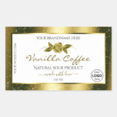 Luxueuze Gold Glitter White Product Labels Logo (Voorkant)