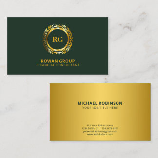 Luxueuze Gold Laurel blaast de klok in op donkergr Visitekaartje