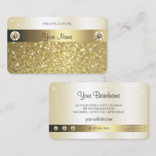 Luxueuze goudglitter-mousserende sterren Diamonds Visitekaartje