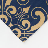 Luxueuze  goudmarine fleece deken (Hoek)
