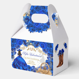 Luxueuze jurk koningsblauwe westerse Quinceañera Bedankdoosjes