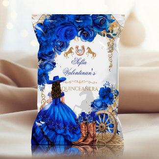 Luxueuze jurk Royal Blue Quinceañera chipzak Flyer