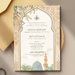 Luxueuze Masjid An-Nabawi Nikah Trouwuitnodiging Kaart