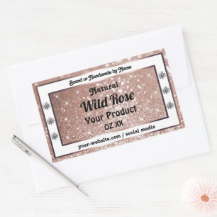 Luxueuze Roos Gold Glitter Jewels Product Labels