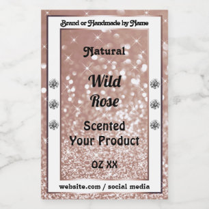 Luxueuze Roos Gold Glitter Jewels Product Labels Voedselcontainer Etiket