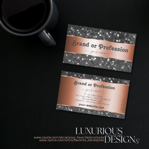 Luxueuze Roos Gold Silver Glitter Sparkle Stars Visitekaartje