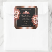 Luxueuze Rosegold- en Black-productlabels, Rozen Vierkante Sticker (Tas)