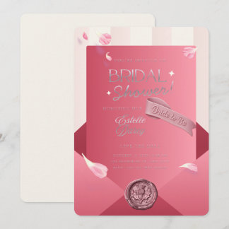Luxueuze Roze Bruidsborrel Uitnodiging | Bewerkbaa