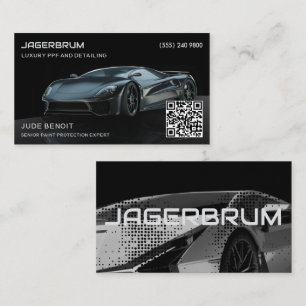 Luxueuze Supercar PPF & Auto Detailing QR Code Visitekaartje