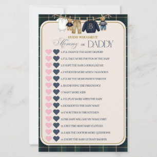 Luxueuze teddybeer geruite babyshower spel