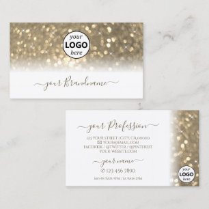 Luxueuze, witte goudhoudende glitter met Logo Visitekaartje