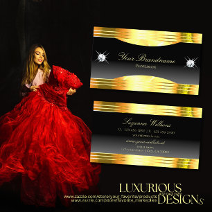 Luxueuze zwarte Ombre Gold Borders weelderige blin Visitekaartje