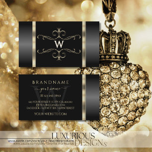 Luxurie Black en Gold  monogram Luxurieachtig Visitekaartje