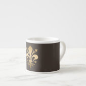 Luxurie Gold Fleur de Lis Brown Espresso Kop (Voorkant rechts)