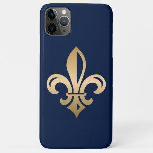 Luxurie Gold Fleur de Lis Navy iPhone 11 Pro Max Hoesje