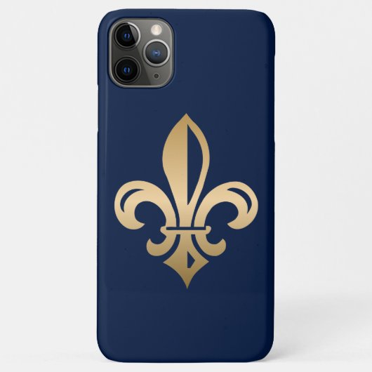 Luxurie Gold Fleur de Lis Navy Case-Mate iPhone Case (Achterkant)