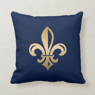 Luxurie Gold Fleur de Lis Navy Kussen