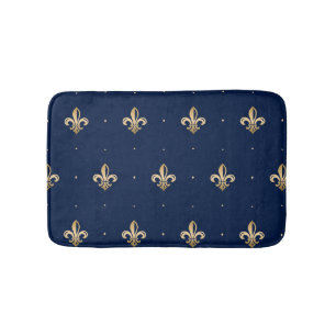 Luxurie Gold Fleur de Lis Pattern marine Badmat