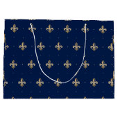 Luxurie Gold Fleur de Lis Pattern marine Groot Cadeauzakje (Achterkant)