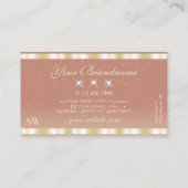 Luxuriegoudkoraal mousserende diamanten monogram visitekaartje (Achterkant)