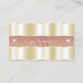 Luxuriegoudkoraal mousserende diamanten monogram visitekaartje (Voorkant)