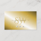 Luxuries Gold Silver Sparking Diamonds Monogram Visitekaartje (Voorkant)