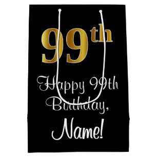 Luxurieus, elegant, Faux Gold Kijk 99th Birthday Medium Cadeauzakje