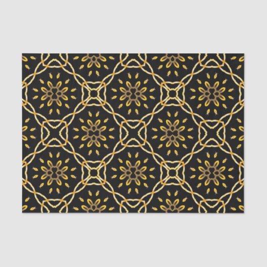 Luxurieus Gold Black Moroccan Arabesque Pattern Tissuepapier (Voorkant)