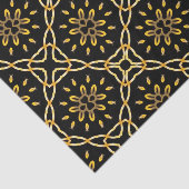 Luxurieus Gold Black Moroccan Arabesque Pattern Tissuepapier (Detail)