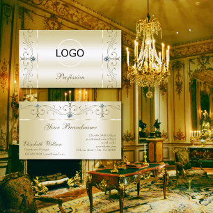 Luxurieuze Cream Gold Squiggings-juwelen met Logo Visitekaartje