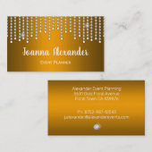 Luxurieuze diamanten en parelgoud visitekaartje (Voorkant / Achterkant)