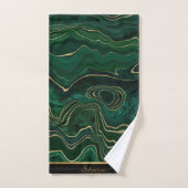 LUXURIEUZE EMERALD GROEN MARBLE TRIM TOWEL SET BAD HANDDOEK (Handdoek)
