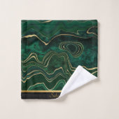 LUXURIEUZE EMERALD GROEN MARBLE TRIM TOWEL SET BAD HANDDOEK (Wasdoekje)