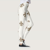 Luxurieuze Gold- en White Fleur de Lis-Leggings Leggings (Rechts)