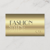 Luxurieuze Gold Modern Mirror letters met Monogram Visitekaartje (Voorkant)