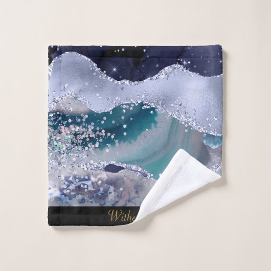 LUXURIEUZE OCEAAN WAVE MARBLE CUSTOEL TOWEL SET BAD HANDDOEK (Wasdoekje)