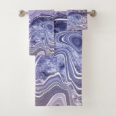 LUXURIEUZE PAARSE WITTE ZWEEKTOWEL SET BAD HANDDOEK (Insitu)