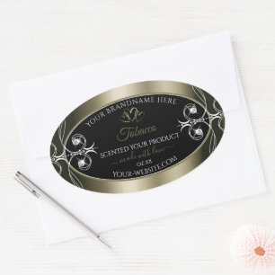 Luxurieuze Platinum Black Product Labels voor sier
