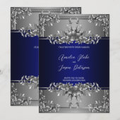 Luxurieuze Silver Carving Floral Weddenschap Kaart (Voorkant / Achterkant)