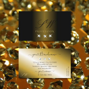 Luxuriezwart goudsdiamanten monogram visitekaartje