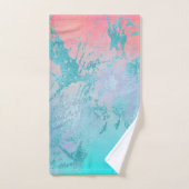 LUXURIOUS AQUA PEACH MARBLE TOWEL SET BAD HANDDOEK (Handdoek)