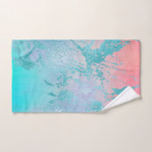 LUXURIOUS AQUA PEACH MARBLE TOWEL SET BAD HANDDOEK (Handdoek)