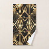 Luxurious Art Deco Geometric Gold and Black (Serviette à main)