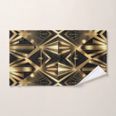 Luxurious Art Deco Geometric Gold and Black (Serviette à main)