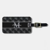 luxurious black design monogramed personalized   bagagelabel (Voorkant horizontaal)
