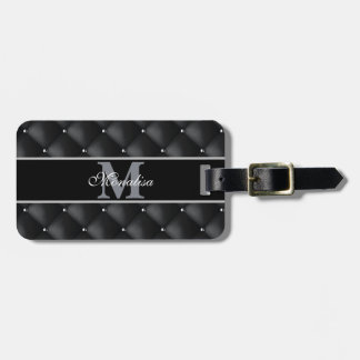 luxurious black design monogramed personalized   bagagelabel