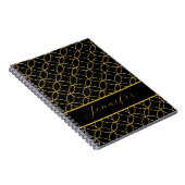 Luxurious Black & Gold Circles Personalized Notitieboek (Rechterzijde)