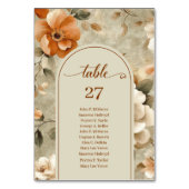 Luxurious Boho Terracotta Beige Olive Table Number Kaart (Voorkant)